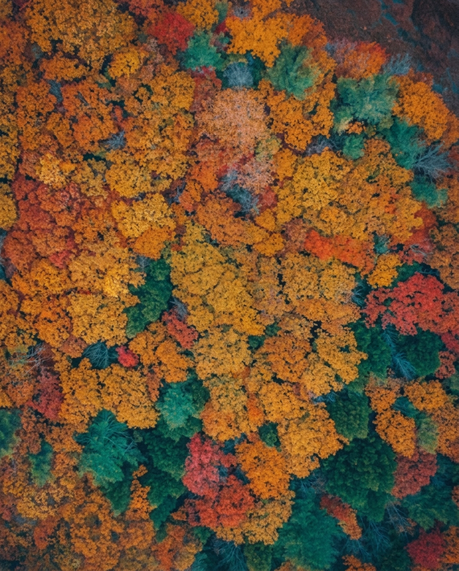 Aerial fall foliage